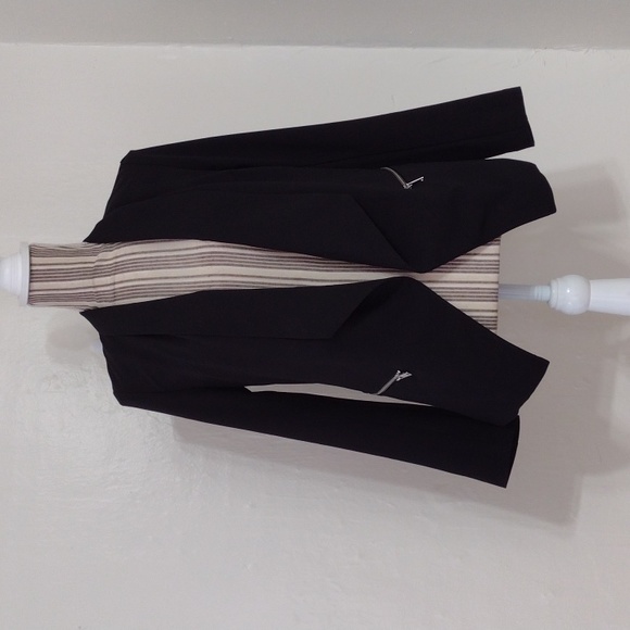 Divided Black Lightweight Asymmetrical Open Moto Blazer Size 4 - Picture 2 of 12